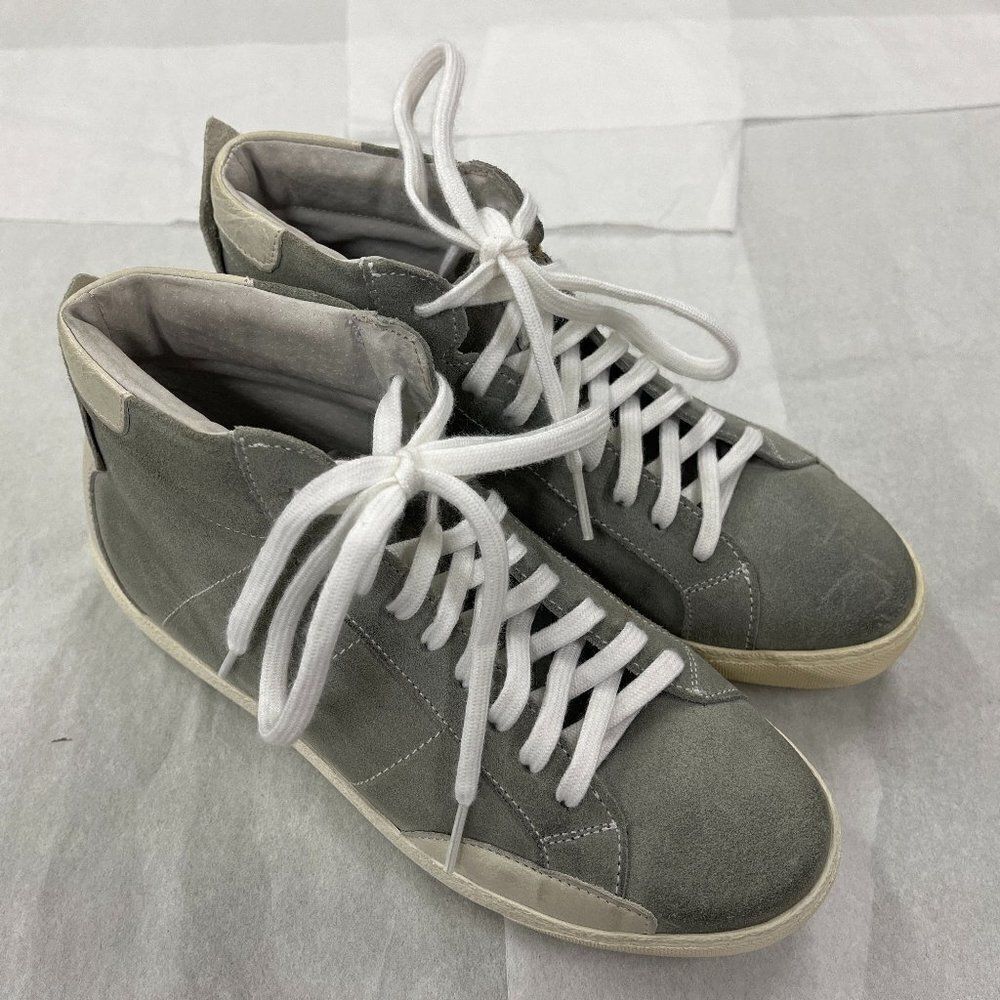 Daniela Fargion Grey Suede Mid Top Leather Fashion Sneakers - 6